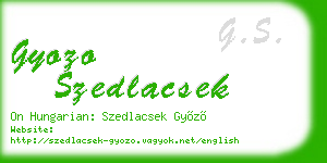 gyozo szedlacsek business card